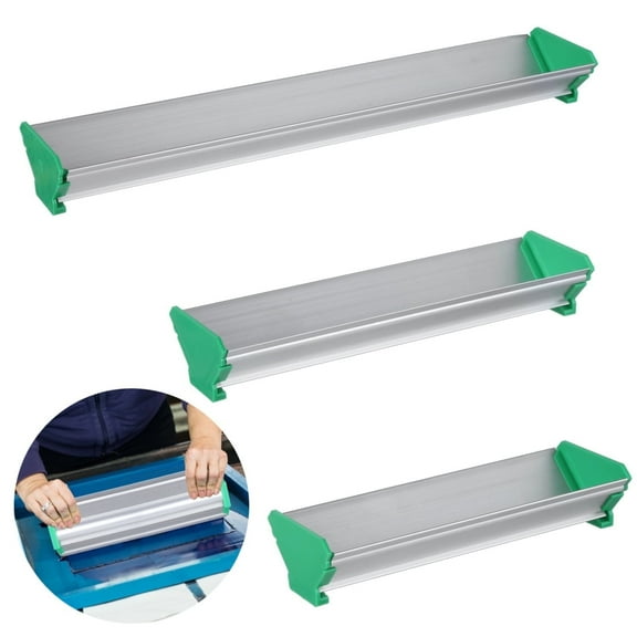 3 Pcs Dual Edge Aluminum Emulsion Coater Set (8''/10''/16'') Professional Silk Screen Printing Tools with End Caps, Screen Printing Squeegees - Beginners Coating Tool