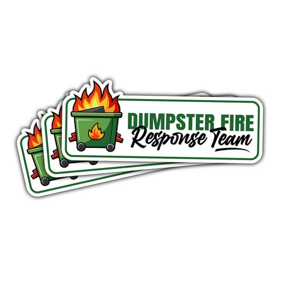 3 Pcs Dumpster Fire Response Team, Dumpster Fire Sticker, This is Fine Sticker, Everything's Fine Dumpster Fire - Vinyl Sticker 3 inch