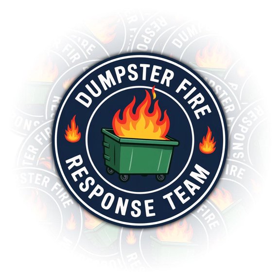 3 Pcs Dumpster Fire Response Team Sticker | Funny Green Dumpster Vinyl Decal | Gift for Firefighters, Humor Lovers 3 inch