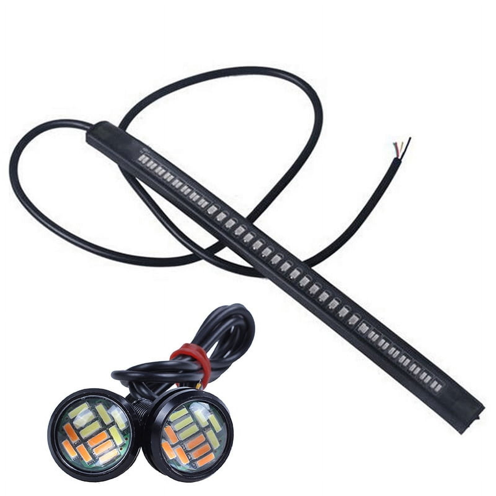 3 Pcs 48SMD & 12SMD Motorcycle Brake Lights Turn Lights Led Lights Waterproof Casing Motorcycle License Taillight 2pcs 23Mm & 1pcs 2M