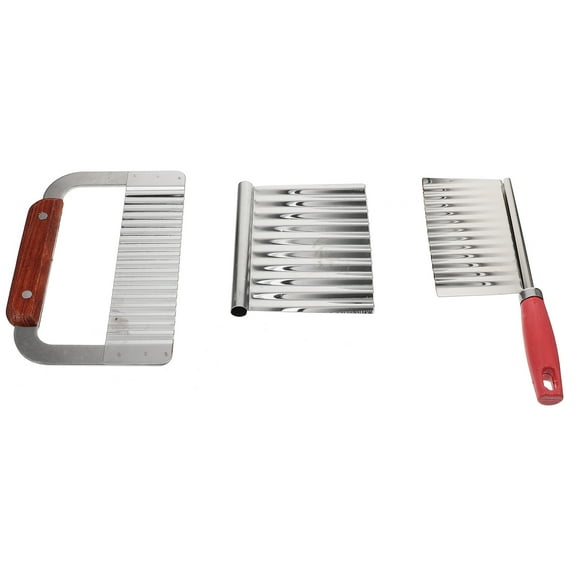3 Pcs Durable Potato Slices Fruit Slicer Crinkle Cut Tool Strip Stainless Steel