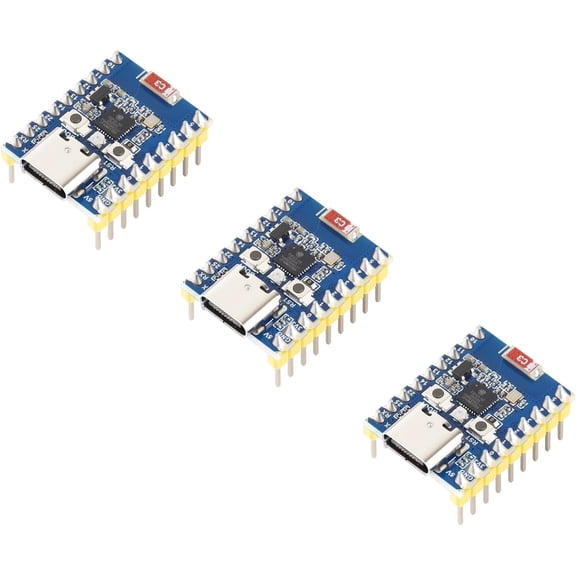 3 Pcs ESP32-H2 Mini Development Board with pre-soldered Header Based on ESP32-H2FH4S chip,RISC-V 32-bit Single-core Processor,Supports BLE/Zigbee/Thread Wireless Communication,4MB Flash