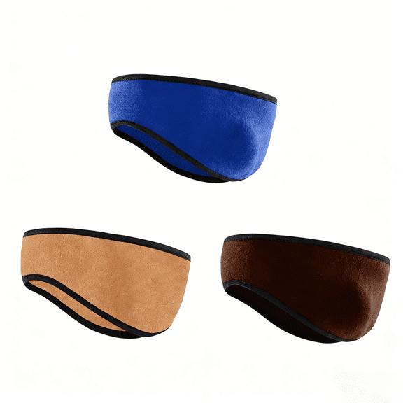 3 Pcs Ear Muffs Winter Stretch Ear Warmer Fleece Headband for Men Women Outside Sporting Running Ski Cycling
