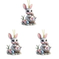 thumbnail image 1 of 3 Pcs Easter Decorations Acrylic Hanging Ornaments Bunny Flower Garland Designs DIY Crafts, 2D Acrylic Mini Rhinestones Glitter Rabbit Hanging Pendants for Easter Theme Decoration Supplies, 1 of 4