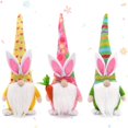 thumbnail image 1 of 3 Pcs Easter Gnomes Decorations, Easter Bunny Gnome Plush Doll with Bunny Hat, Easter Cartoon Handmade Gnome Decor, Easter Decorations for The Home Ornaments, 1 of 8