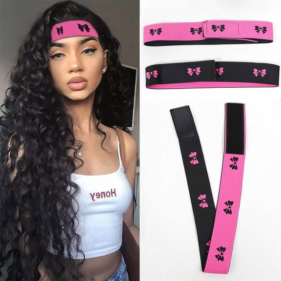 3 Pcs Elastic Bands for Wigs Lace Melting Edge Wrap to Lay Edges Black Adjustable Double Sided Edge Wrap Head Bands Keeping in Place