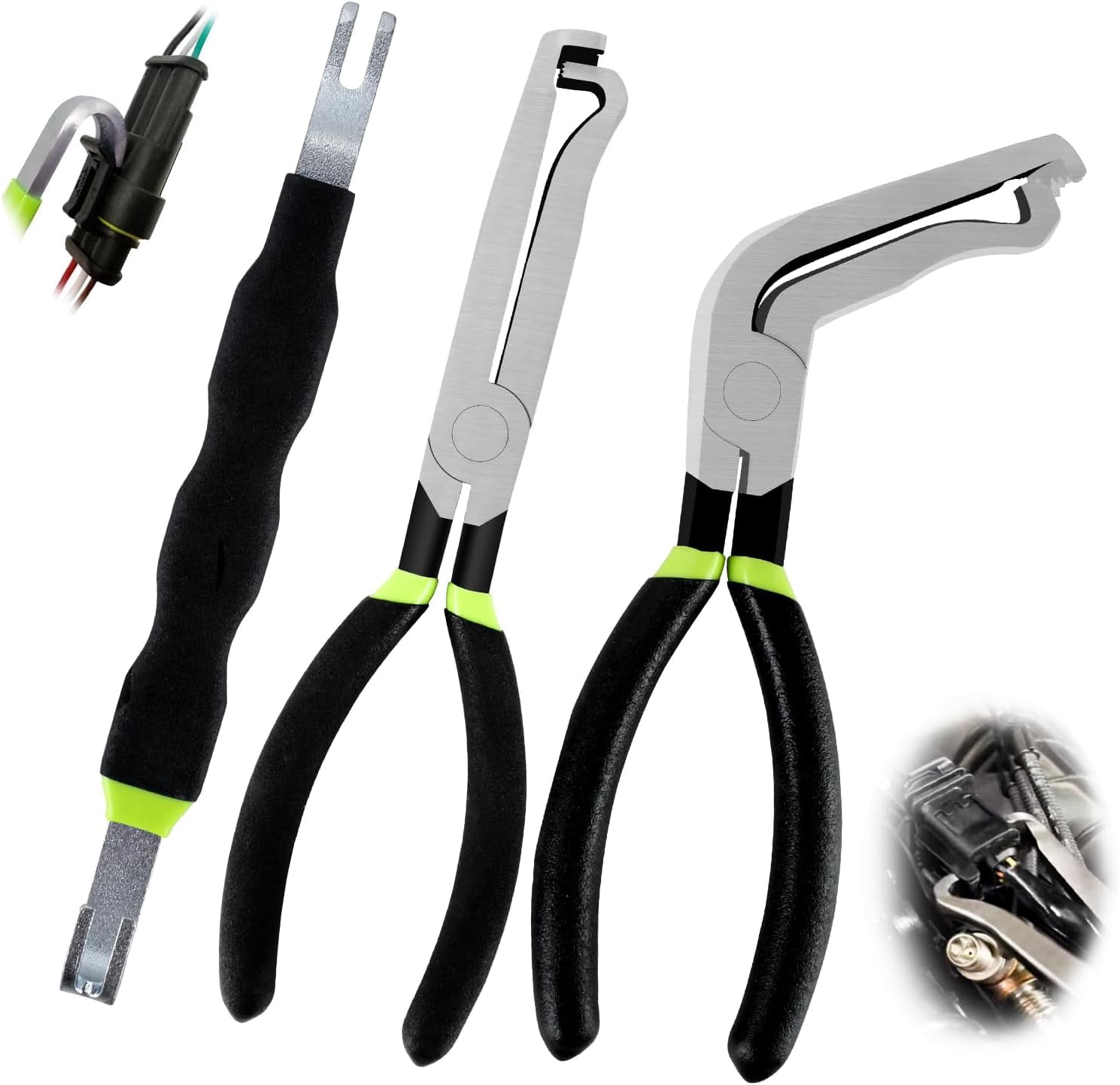 3 Pcs Electrical Disconnect Pliers Set,37960 Straight +37980 60° +13120 ...