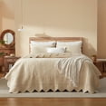 thumbnail image 1 of 3 Pcs Elegantly Embroidered 100% Cotton Oversized Quilt Bedspread Set TL140, 1 of 9