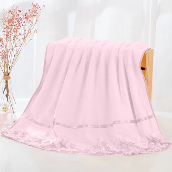 3 Pcs Embroidered Bath Towel Set, Soft & Absorbent Towels with Lace, Quickly Dry Decorative Towels, Hotel Quality Breathable Gift Towel