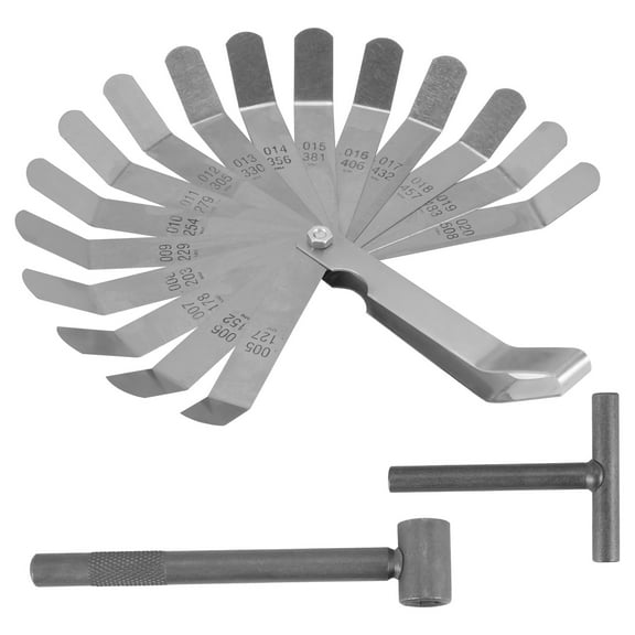 3 Pcs Engine Valve Screw Adjusting Spanner Tool Clearance Adjustment Tools + Feeler Gauge 0.005 - 0.020 Inch