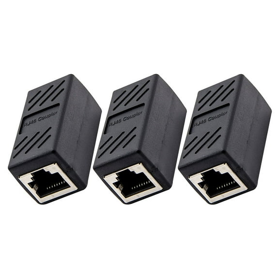 3 Pcs Ethernet Coupler Female to Junction Wifi Repeater Black