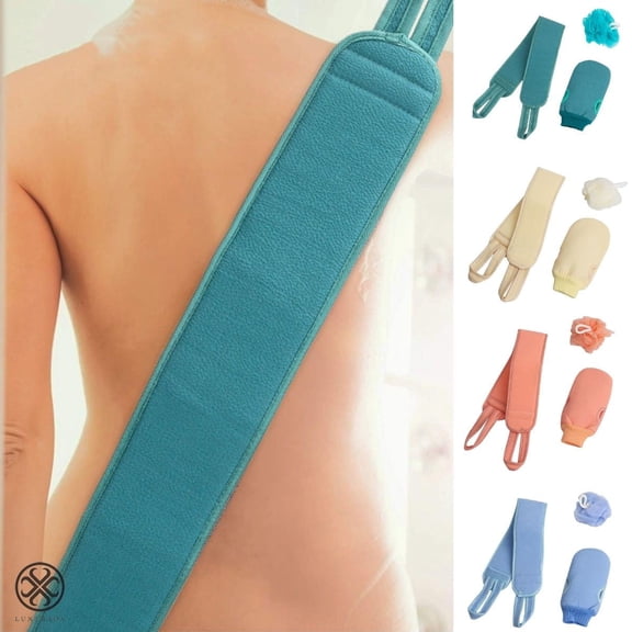 3 Pcs Exfoliating Back Scrubber for Shower,Korean Exfoliating Gloves Mitt for Body Exfoliation,Bath Scrub Loofah Sponge,Back Brush Washer Exfoliator for Men and Women