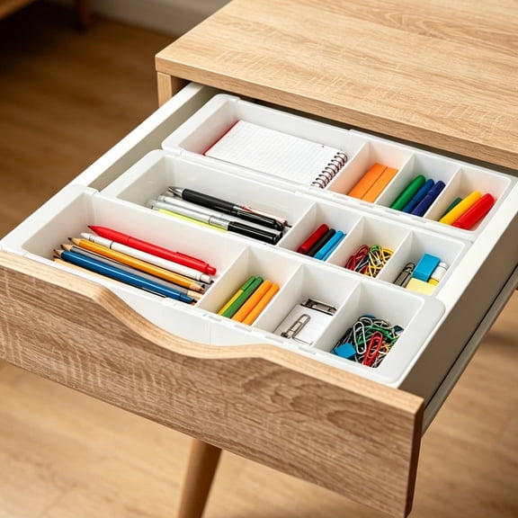 3 Pcs Extendable Drawer Organizer Set,White Plastic Divided Storage Tray for Versatile Organization,Adjustable 11.4 in to 18.1 in for Office Desk,Kitchen, Bathroom, Dresser