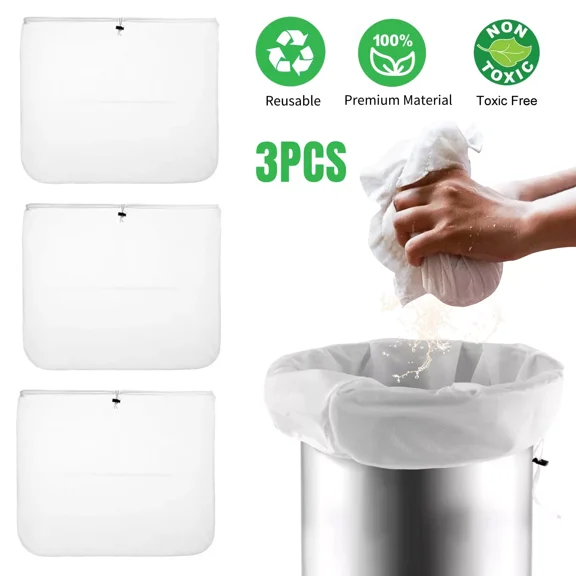 3 Pcs Extra Large Home Wine Brew Bags Fine Mesh Drawstring Food Strainer 26X22
