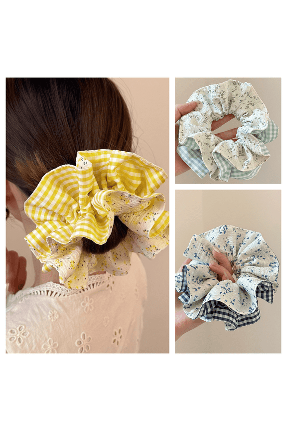 3 Pcs Extra Large Scrunchies for Women Large Satin Lattice Scrunchie Satin Oversized Silk Thick Elastic Hair Ties Jumbo Hair Scrunchies for Buns, Sleep & Ponytail