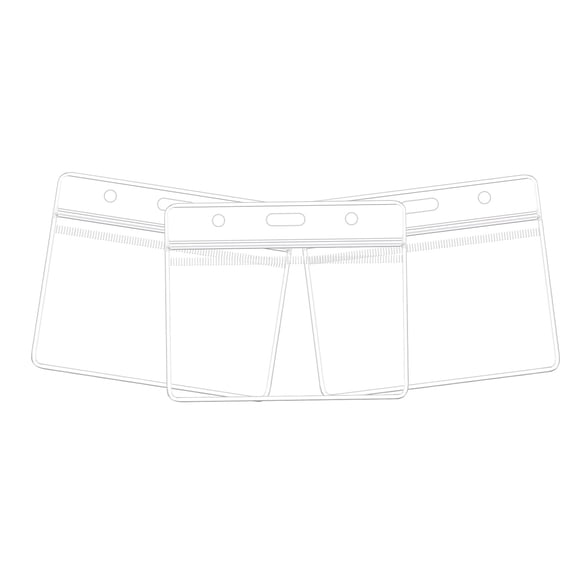 3 Pcs Extra Thick Horizontal ID Card Name Tag Badge Holder with Waterproof Type Resealable Zip