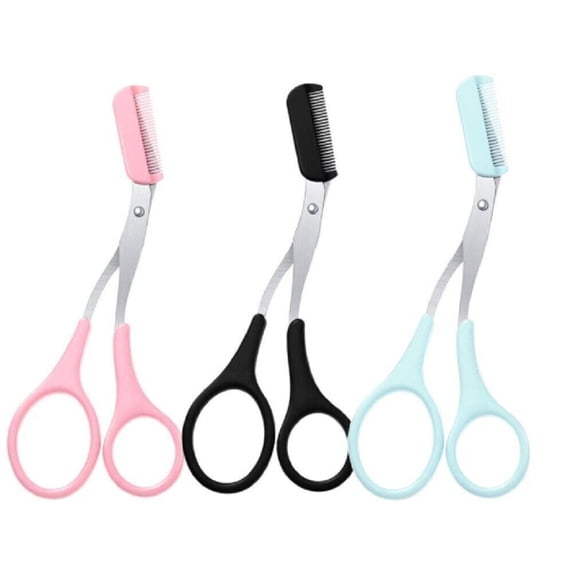 3 Pcs Eyebrow Trimmer Scissors With Comb Men Women Eyebrow Shaping Grooming Kit