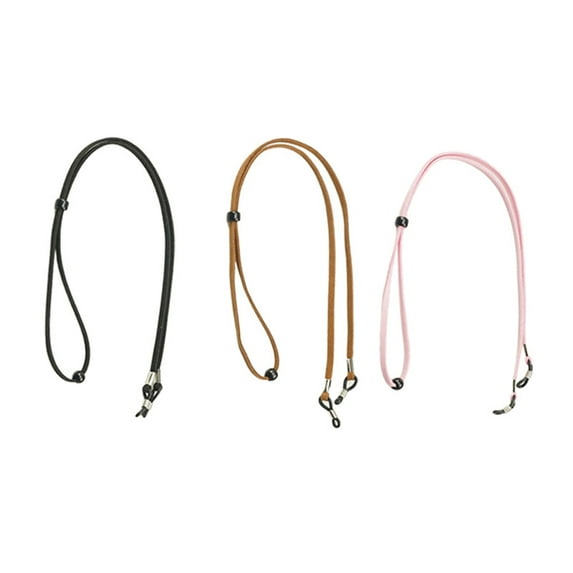 3-Pack Eyeglass Chains Non- Sunglass Strap Holders for Glasses in Black, , and Light Brown Colors