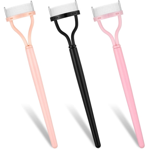 3 Pcs Eyelash Separator Tools, Washable Stainless Steel Eyelash Combs to Separate Lashes Practical Reusable Lash Comb Mascara Tool for Combing Separating Lashes