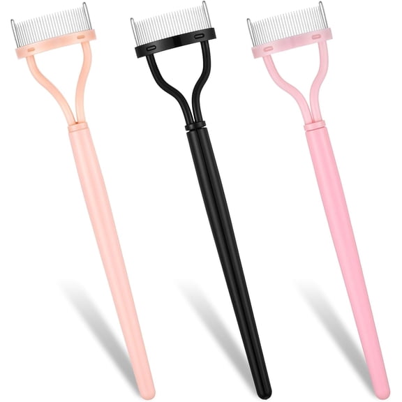 3 Pcs Eyelash Separator Tools, Washable Stainless Steel Eyelash Combs to Separate Lashes Practical Reusable Lash Comb Mascara Tool for Combing Separating Lashes