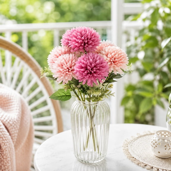 3 Pcs Fall Artificial Mums Faux Pompon Flowers for Outdoors, Fake Mums Autumn Artificial Plants Stems Thankgiving Decorations for Floral Arrangements Table Centerpieces Home Decor, A