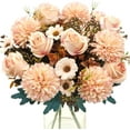 thumbnail image 1 of 3 Pcs Fall Flowers Artificial Mums Silk Fake Mums Bouquet Faux Floral Arrangements Home Indoor Outdoor Planter Decor Party Wedding Table Autumn Decoration (Champagne), 1 of 13