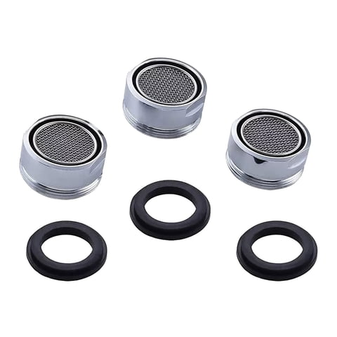 3 Pcs Faucet Aerator Kitchen Sink Replacement Parts Bathroom Faucet Aerator Replacement Kitchen Bathroom Sink Attachment High Flow Aerator for Sink Faucet Aerators, 0.86 Inch, Silver