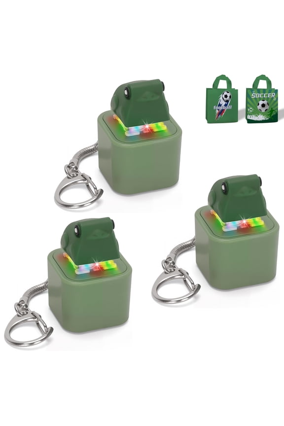 3 Pcs Fidget Keyboard Clicker ABS - Frog Keychain with Sound & LED Light for Desk Focus & Daily Travel
