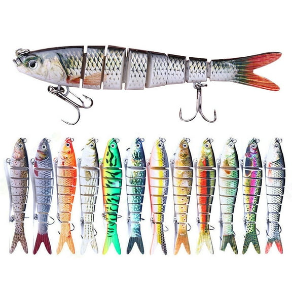 3 Pcs Fishing Lures Jointed Swim Baits For Bass, Muskie, Trout, Pike - 5.39in/0.952oz