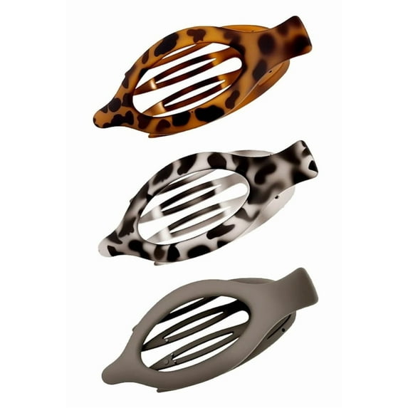 3 Pcs Flat Hair Clip, Hair Claw Clips Women, Curved Design Strong Hold Claw Clips for Thick Thin Fine Hair for Women and Girls