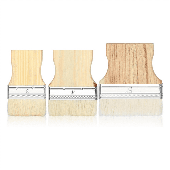 3 Pcs Flat Paddle Paint Brush Set,Wide Large 3/4/5 Inch for Oil and Acrylic Paints
