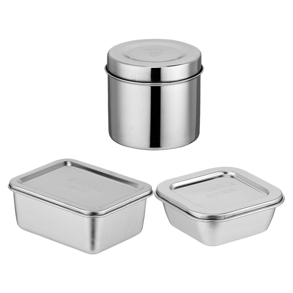 3 Pcs Flatware Storage Boxes with Lids Food Container Practical Lunch