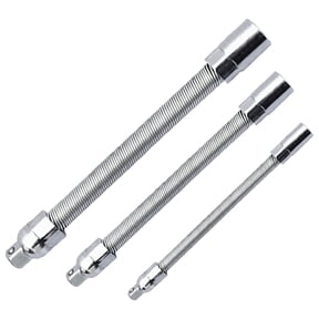 3 Pcs Flexible Drill Bit Extension Set,360 Bendable Bit Extender,Magnetic Hex Shaft Impact Driver Perfect for Tight Spaces Home Repair,Flex Spring Bit Adapters For Drill 1/4 3/8 1/2 Inch(Silver)