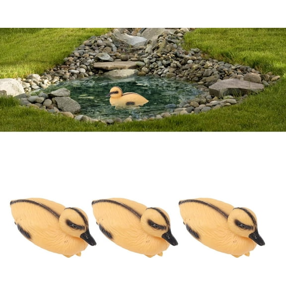 3 Pcs Floating Resin Yellow Duckling Pond Decoys, Plastic Duck Hunting Garden Decor, Duck Pond Matching Game, Floating Plastic Duck Toys, Tub Toy, Gifts