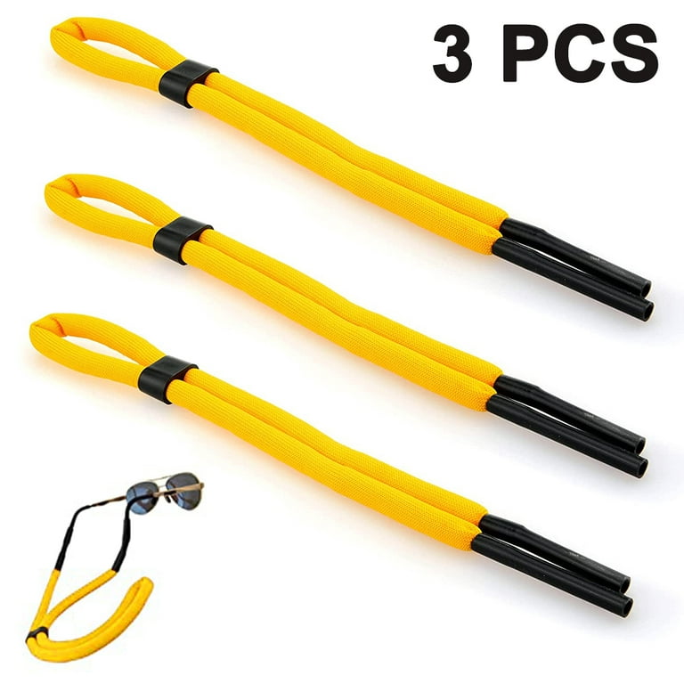 3 Pcs Floating Sunglass Strap | Float Your Sunglasses and Glasses | Neoprene Adjustable Eyewear Retainer, Size: One size, Yellow