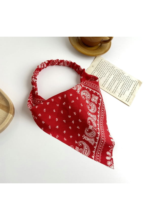 3 Pcs Floral Elastic Hair Scarf Headbands Hair Bandanas Head Kerchief Bohemia Chiffon Turban Triangle Scarves