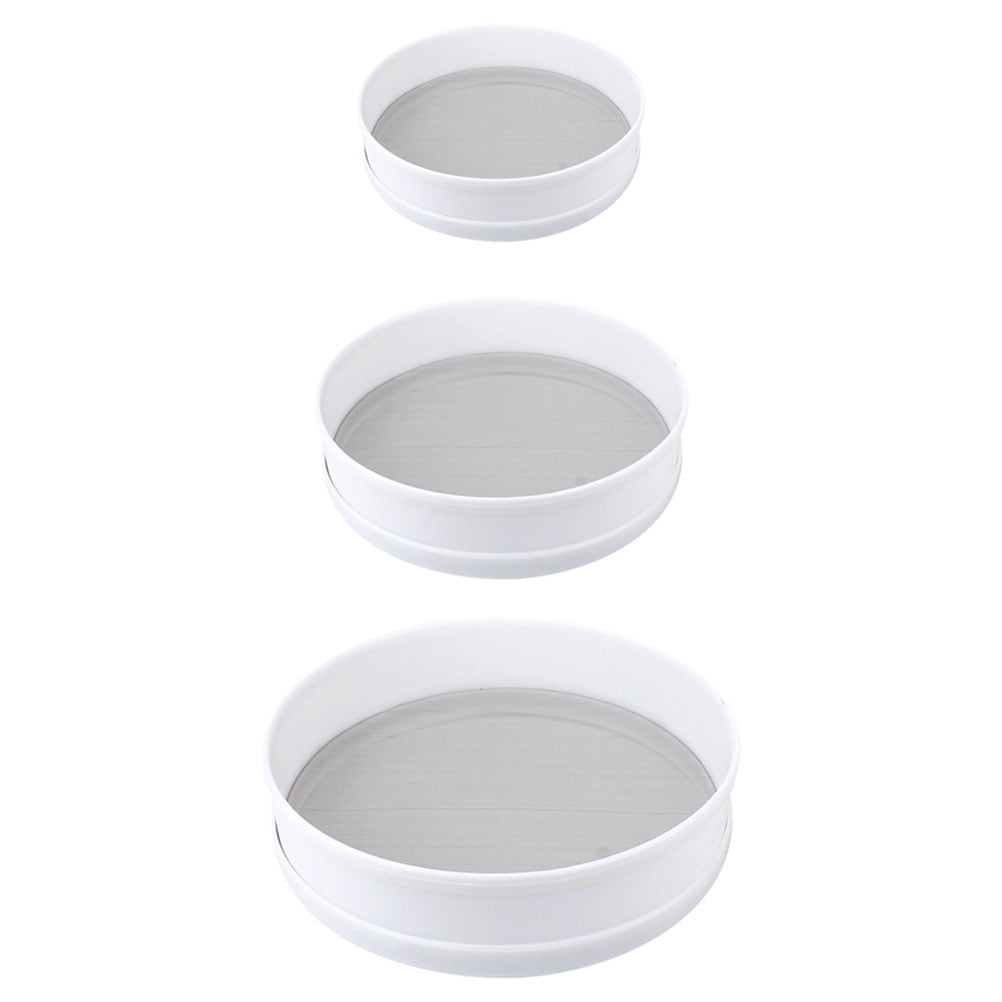 3 Pcs Flour Sieve Filter Sifting Strainer Flour Strainer Metal Round