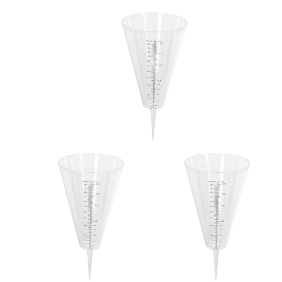 3 Pcs Flow Prism Cone Rain Cup Safe Gauge Fence Mounted