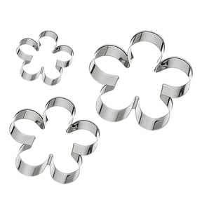 3 Pcs Flower Cookie Cutter Set, Stainless Steel Baking tools, Five Petal Scalloped Edge Spring Flowers Cook Cutters Shapes Molds, Flower Fondant Cookie Cutters for Diy Crafts Qideship