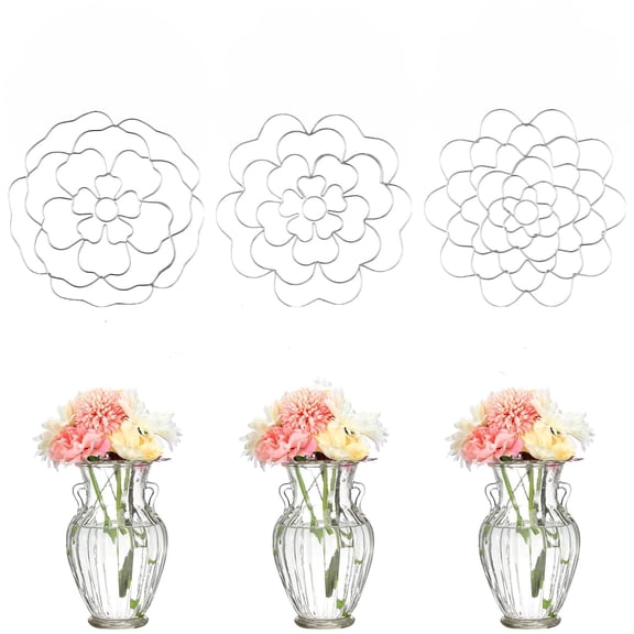 3 Pcs Flower Frog for Arrangement 4.9inch Stainless Steel Easy Arranger Flower Holders Metal Flower Insert Lid Round Floral Frog Lid Organizer for Vase Flower Arrangement (Style 1)