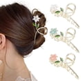 thumbnail image 1 of 3 Pcs Flower Metal Hair Clips for Women Large Tulip Hair Claw Clips Non Slip Strong Hold Jaw Clips Fashion Hair Accessories for Thick Thin Curly Hair, 1 of 9