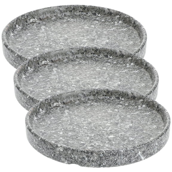 3-Pack Ceramic Flower Pot Saucers Round Plant Drip Trays Indoor Gardening Base Plates for Flowerpots