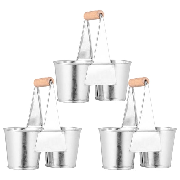 FELTECHELECTR Tinplate Plant Pot For Hotels 3Pcs 5.11X2.55X5.50in