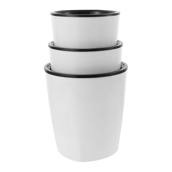 TABLZONE Set of 3 White Hydroponic Flower Pots 13x12x12 Inches Indoor Garden Growing System for Plants