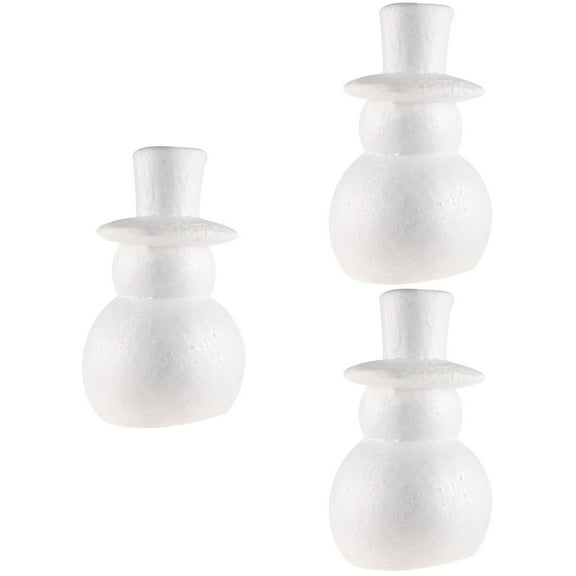 WEUVEB Unfinished Snowman Doll White Foam 3Pack For Christmas Diy Project