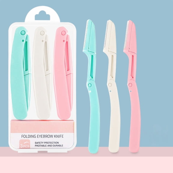 3 Pcs Foldable Eyebrow Face Razors, Eyebrow Trimmers and Facial Razor for Women