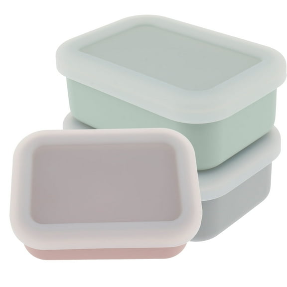3 Pcs Food Grade Silicone Storage Containers Professional Fluid Containmentpink)