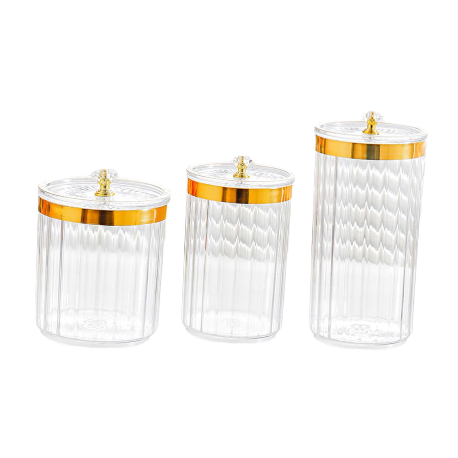 3 Pcs Food Storage Jars with Lids Sugar Container Nuts Organizer Clear PP Material for Pantry Organization