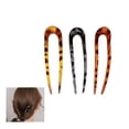 thumbnail image 1 of 3 Pcs French Style Shaped Hair Pins, Cellulose Acetate Tortoise Shell Hair Fork Sticks Updo Chignon Hair Pins, Vintage Hair Clips for Thin Thick Hair, 1.2", 1 of 5