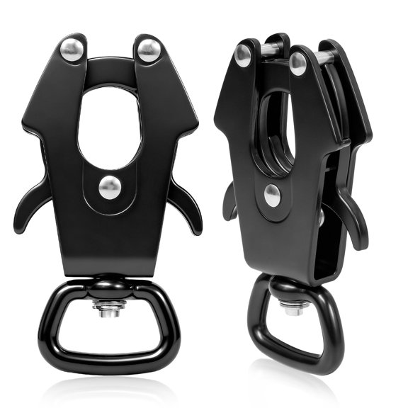 3 Pcs Frog Clip, Heavy-Duty Dog Leash Clasp, Quick Release/Locking Tactical Frog Clip, Replacement Clasp for Dog Leash, 360 Degree Swivel Buckle (Small (Square))